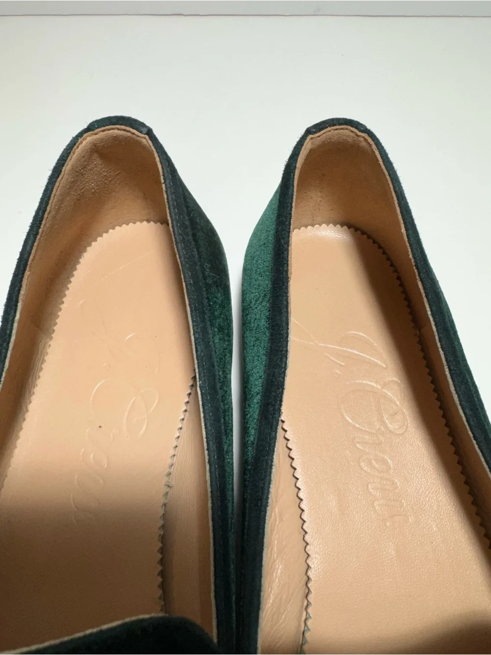 J. Crew Womens Marie Velvet Tassel Loafers Green Flat Smoking slipper size 10